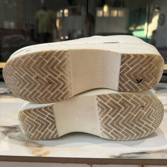 Dansko Professional White Leather Nursing Clogs Mules Slides Size 38 - Picture 8 of 9